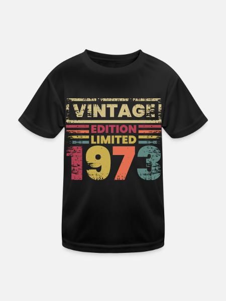 50-jähriges Jubiläum 50 Jahre 1973 Vintage Geschenk - Kinder Funktions-T-Shirt - Schwarz
