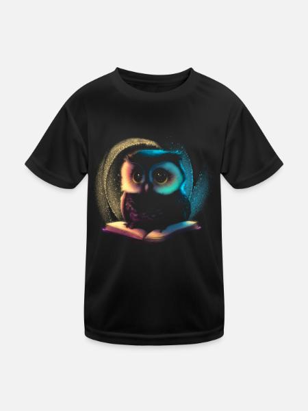 cute animal owl - Kids Functional T-Shirt - black - Front