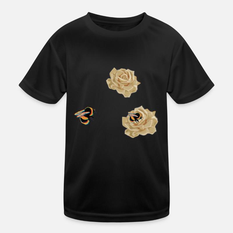 Abeille aimant les roses T-shirt sport Enfant