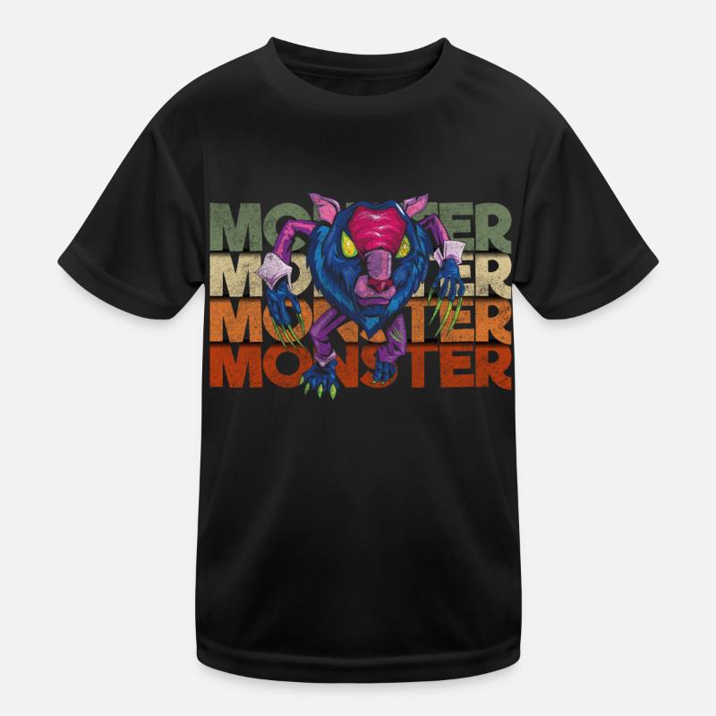 Horror Comic Creepy Monster Hunter Kids Functional T-Shirt