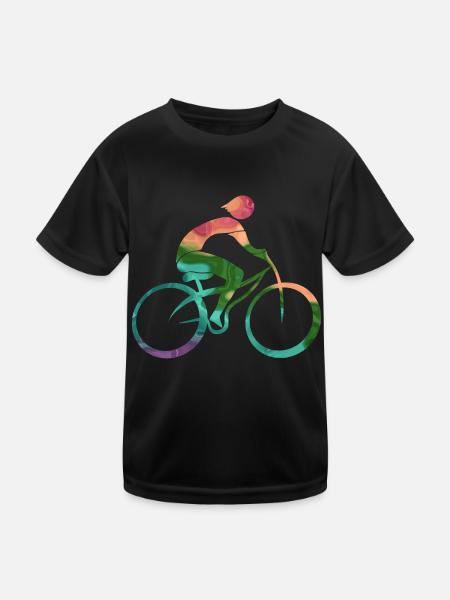 Radfahrer - Kinder Funktions-T-Shirt - Schwarz