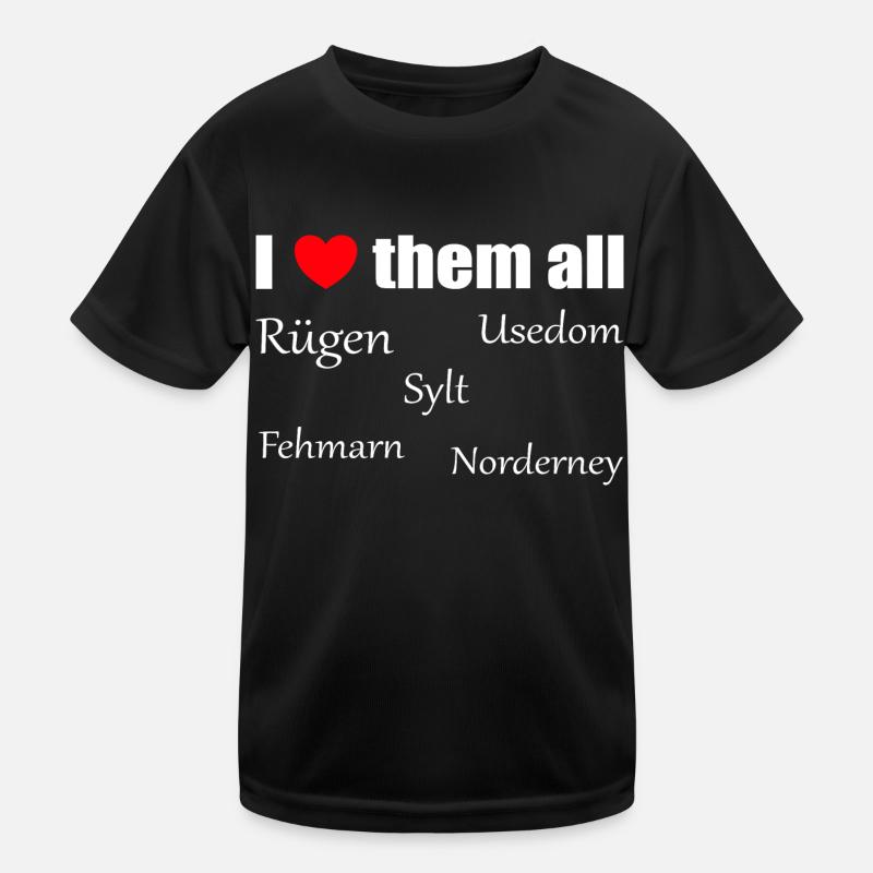 I love them all: deutsche Inseln Kinder Funktions-T-Shirt