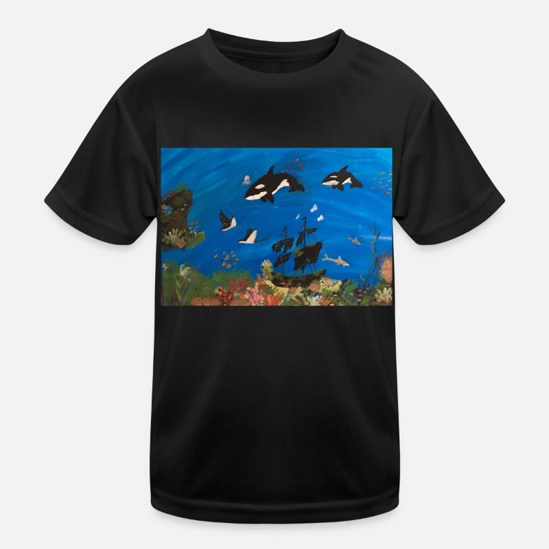 Orca, Ocean and Ships Kids Functional T-Shirt