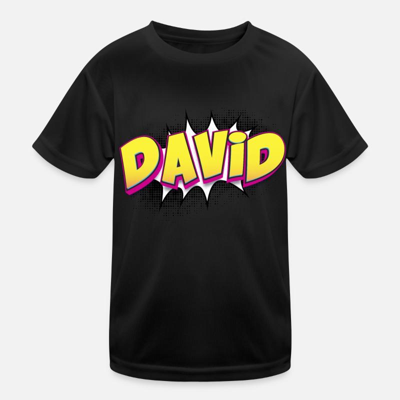 David Benutzerdefinierter Name Comic-Stil Pop-Art, David Kinder Funktions-T-Shirt