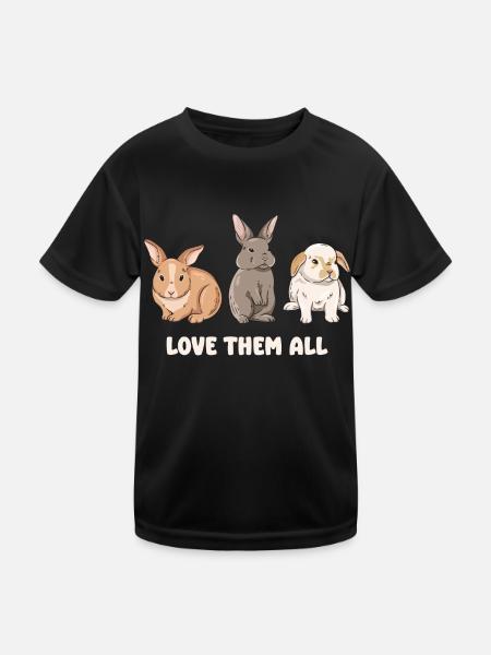 Conception de lapin mignon pour les propriétaires de lapins - T-shirt sport Enfant - noir - Devant