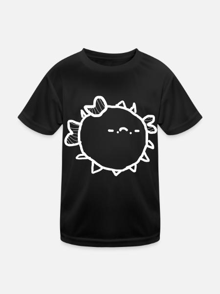 Puffer Fish Animal Funny - Kids Functional T-Shirt - black - Front