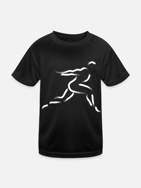 Sprinter - Kinder Funktions-T-Shirt - Schwarz - Vorne