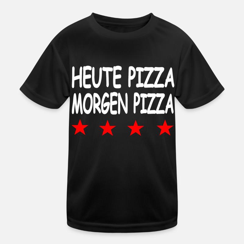 Pizza - Kinder Funktions-T-Shirt - Schwarz