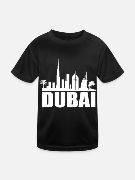 dubai skyline - Kinder Funktions-T-Shirt - Schwarz