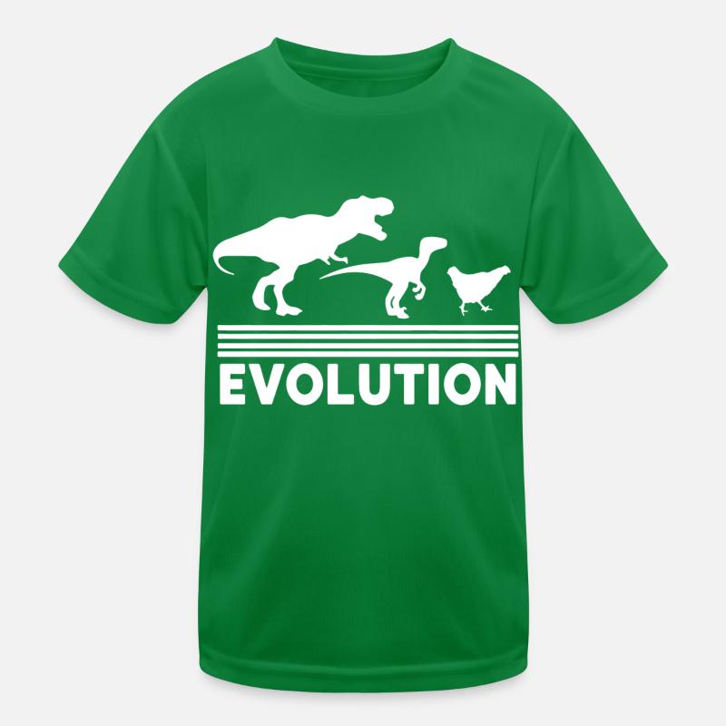 Dinosaur Chicken Evolution Funny Vintage Retro 70S Kids Functional T-Shirt