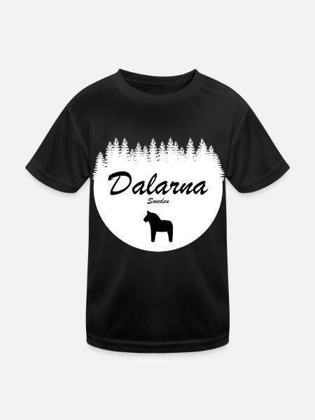 Dalécarlie Dala Cheval Suède Vacances Autocollant Nord - T-shirt sport Enfant - noir - Devant