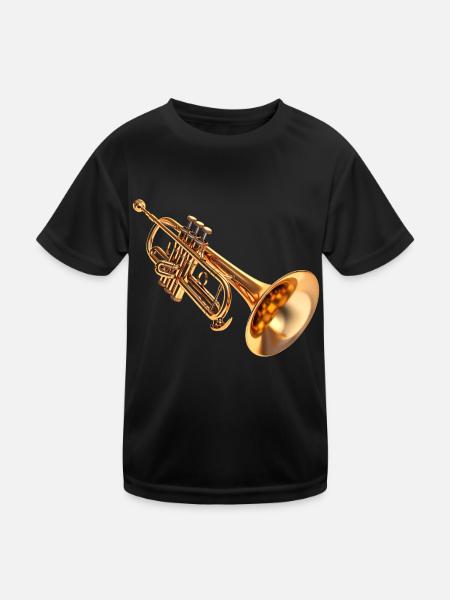 The use of the trumpet - Kids Functional T-Shirt - black - Front