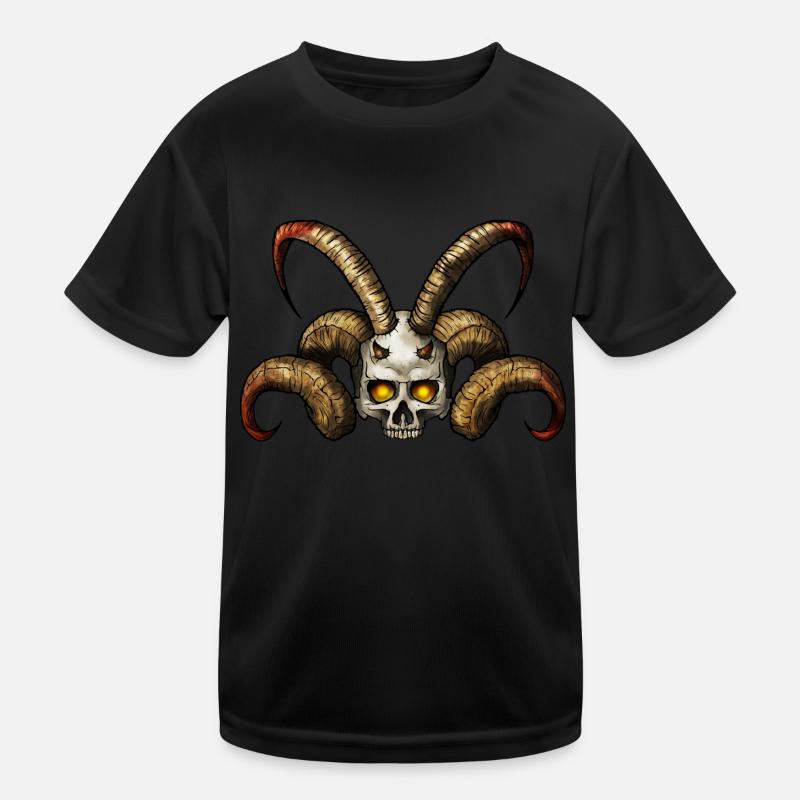 Teufel Schädel 2 Kinder Funktions-T-Shirt