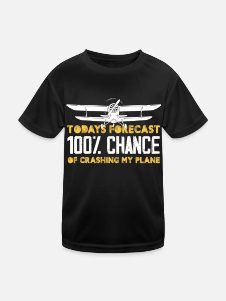 prévisions d’aujourd’hui 100 chances de crash Design - T-shirt sport Enfant - noir - Devant