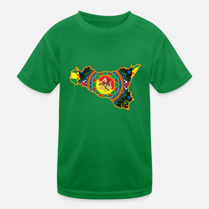 Sicily trinacria majolica Kids Functional T-Shirt