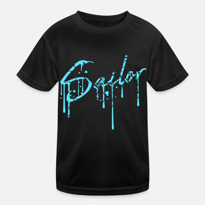 marin graffiti spray goutte voile texte disant T-shirt sport Enfant
