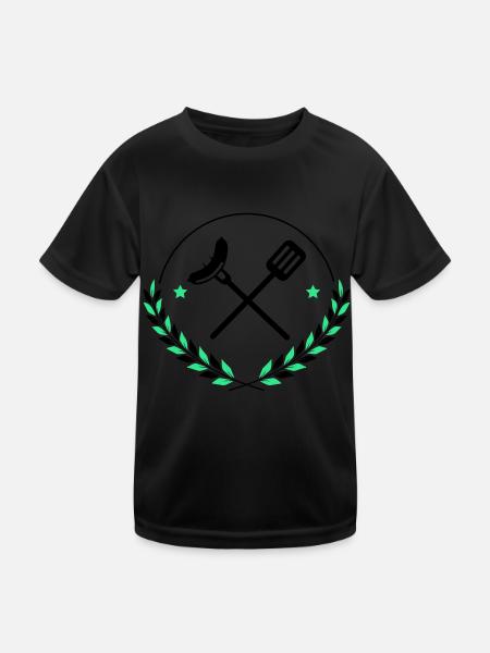 Grilling cutlery Grilling - Kids Functional T-Shirt - black - Front