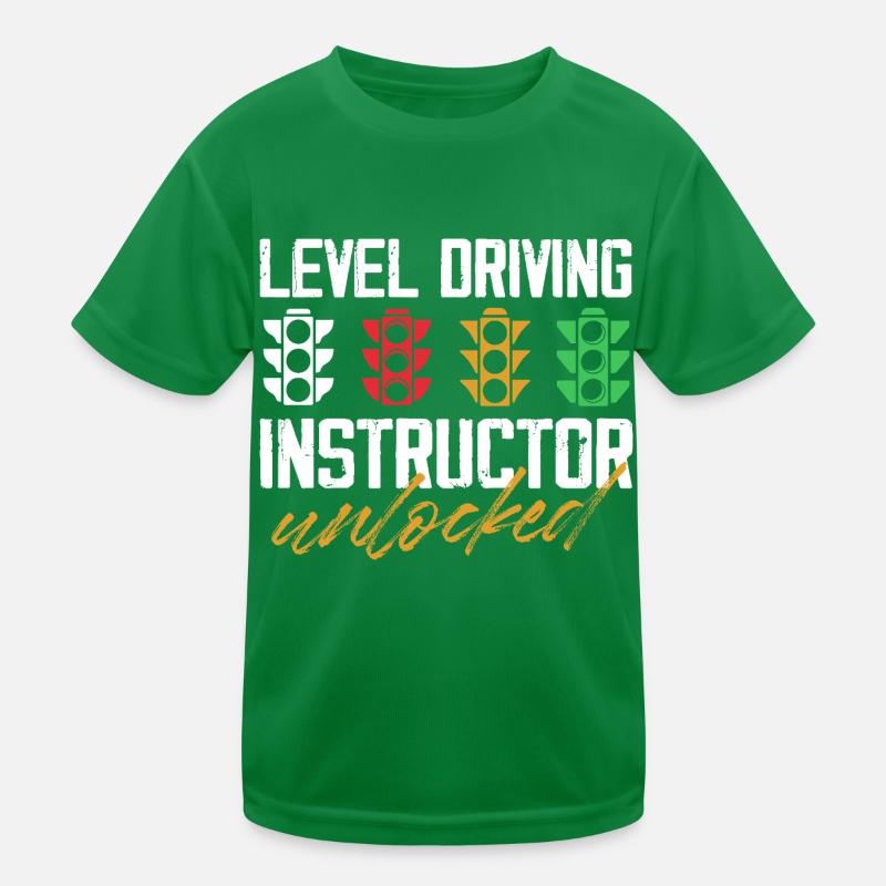 Level Driving Instructor Unlocked Design Kinder Funktions-T-Shirt