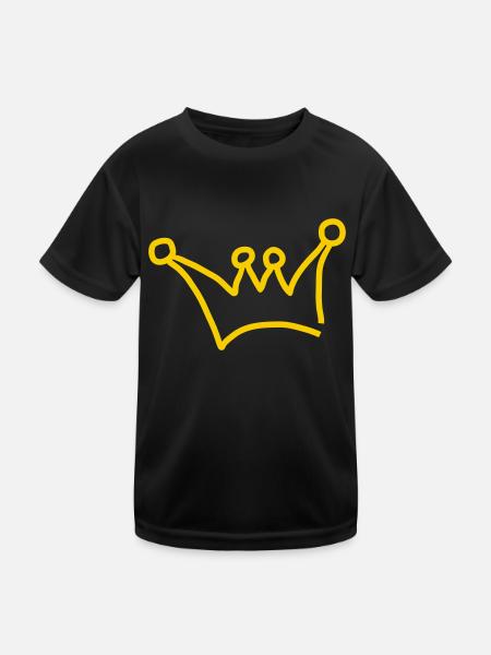 krone - Kinder Funktions-T-Shirt - Schwarz