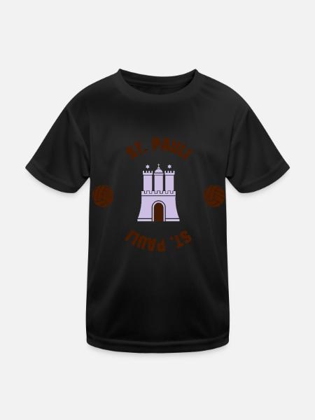 St. Pauli (ID: 001013) - Kinder Funktions-T-Shirt - Schwarz - Vorne