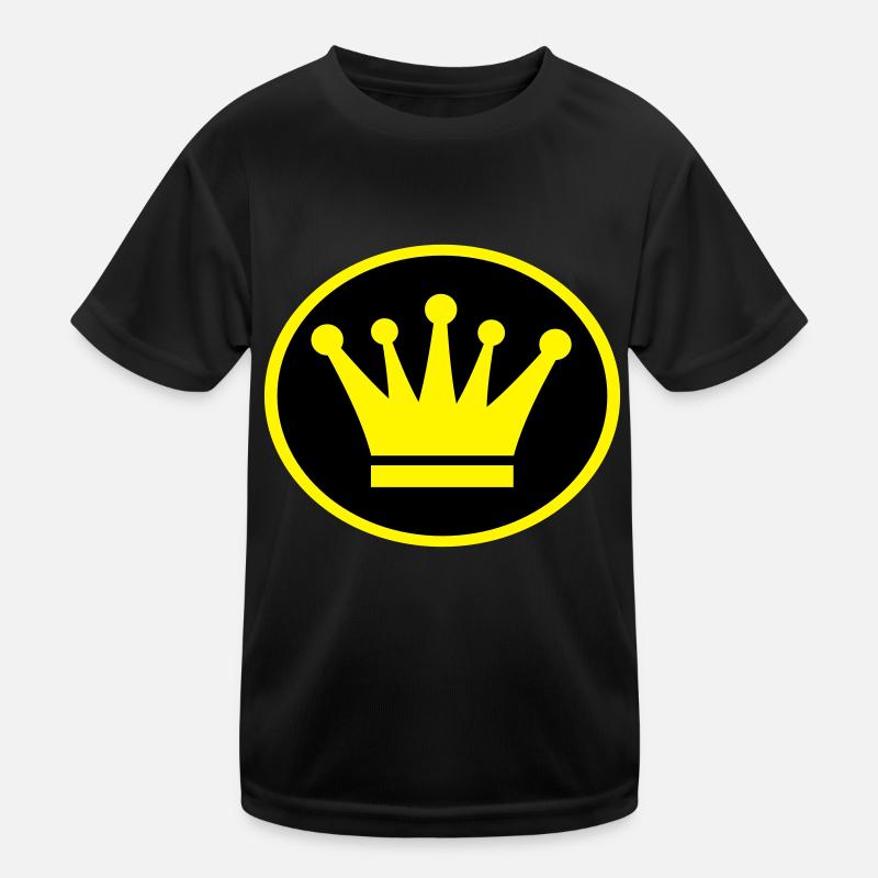 Krone - Kinder Funktions-T-Shirt - Schwarz
