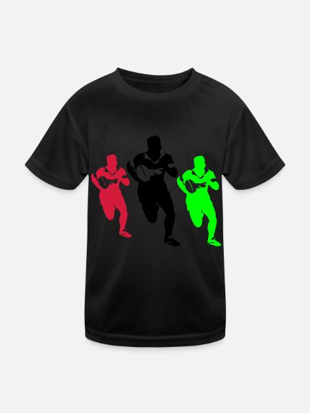 Rugby, Sport - Kinder Funktions-T-Shirt - Schwarz - Vorne