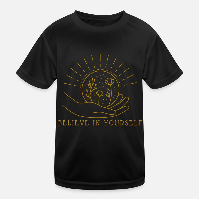 Croyez en vous-même amour de la main du globe terrestre T-shirt sport Enfant