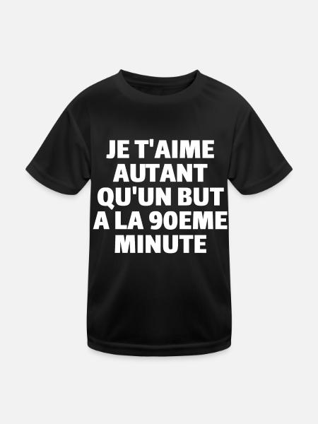 Je t'aime autant qu'un but à la 90eme minute - T-shirt sport Enfant - noir - Devant