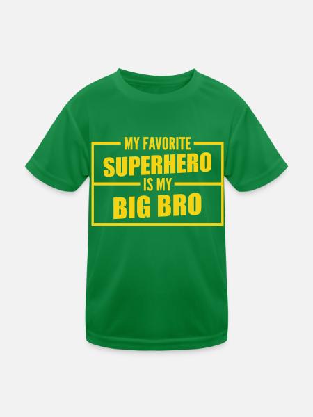 my favorite superhero is my big brother - Kids Functional T-Shirt - kelly green - Front