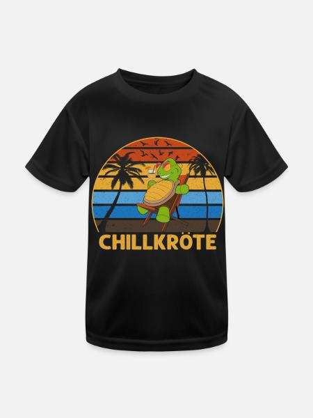 Chillkröte - Kinder Funktions-T-Shirt - Schwarz