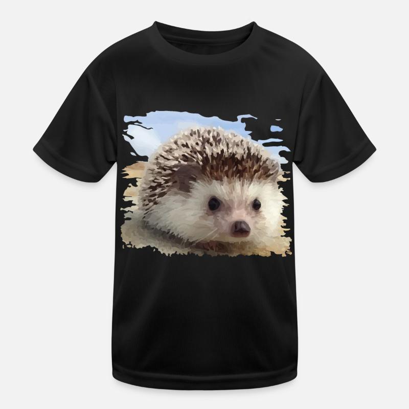 hedgehog - Kids Functional T-Shirt - black