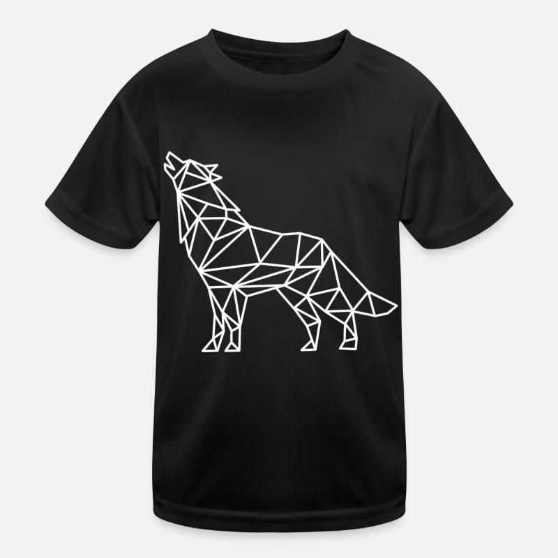 Wolf Geometrisch Linien Kinder Funktions-T-Shirt