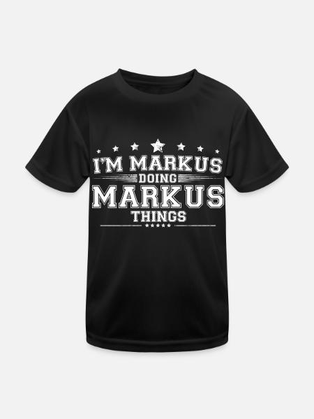 Markus - Kinder Funktions-T-Shirt - Schwarz - Vorne