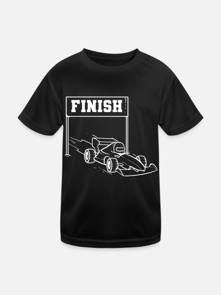 Rennauto Champion Gift - Kinder Funktions-T-Shirt - Schwarz - Vorne