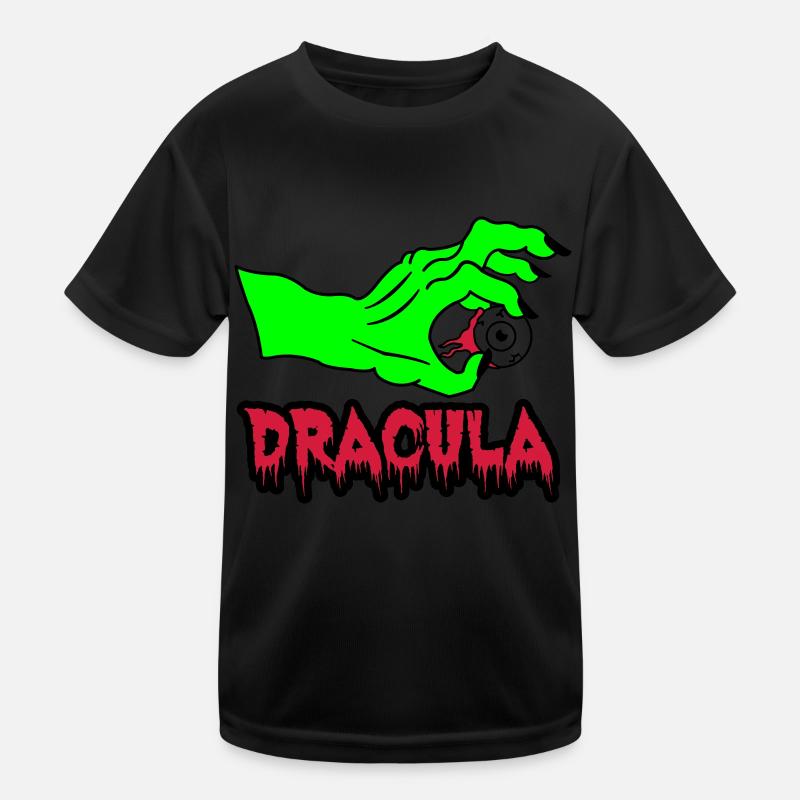 Dracula - Kinder Funktions-T-Shirt - Schwarz