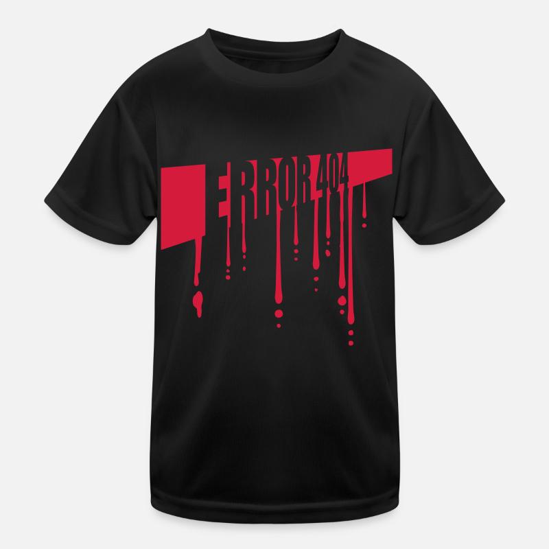 Blut Tropfen Error 404 Kinder Funktions-T-Shirt
