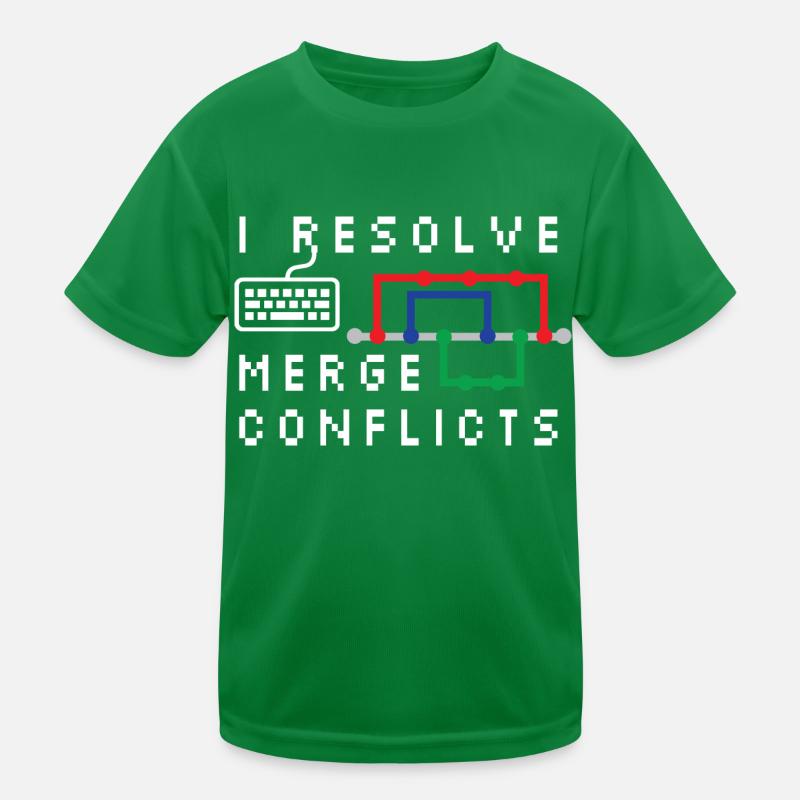 I Resolve Merge Conflicts Coding Programming Devel Kinder Funktions-T-Shirt
