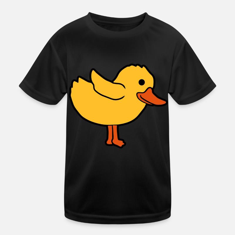 Cartoon duck cute chick - Kids Functional T-Shirt - black