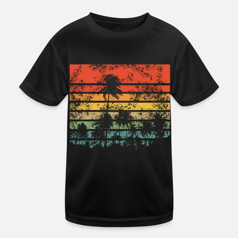 Palmiers Rétro Coucher de Soleil T-shirt sport Enfant