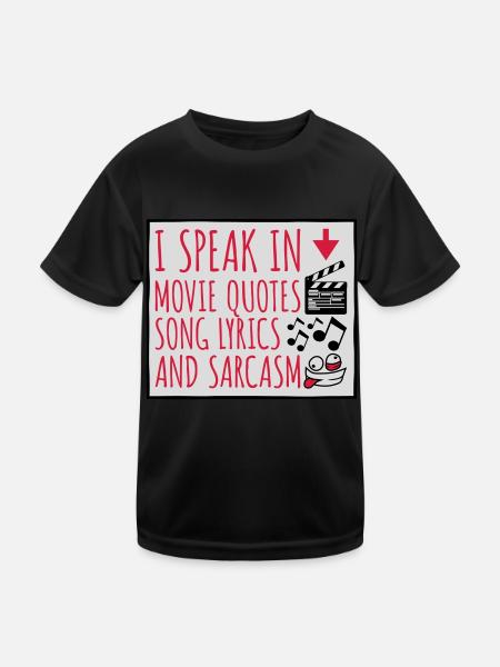 speak lyrics and sarcasm - Kids Functional T-Shirt - black - Front