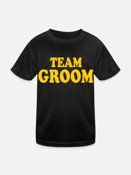 Team groom - Kids Functional T-Shirt - black - Front