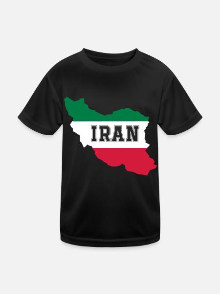 Iran - Kinder Funktions-T-Shirt - Schwarz - Vorne