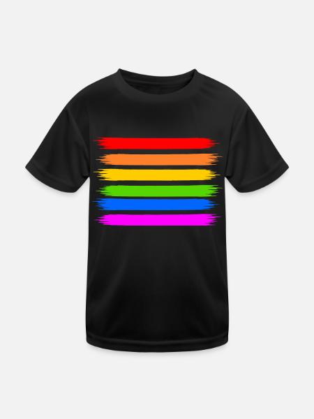 rainbow flag - Kids Functional T-Shirt - black - Front