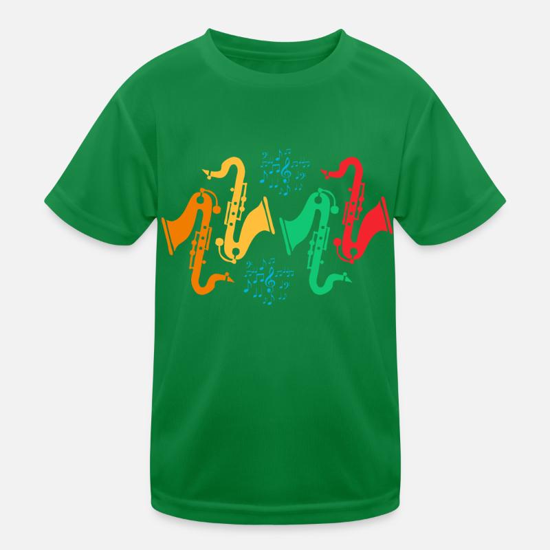 Bunte Saxophon-Kollektion Kinder Funktions-T-Shirt