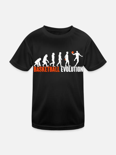 Basketball Basketballer Evolution - Kinder Funktions-T-Shirt - Schwarz - Vorne