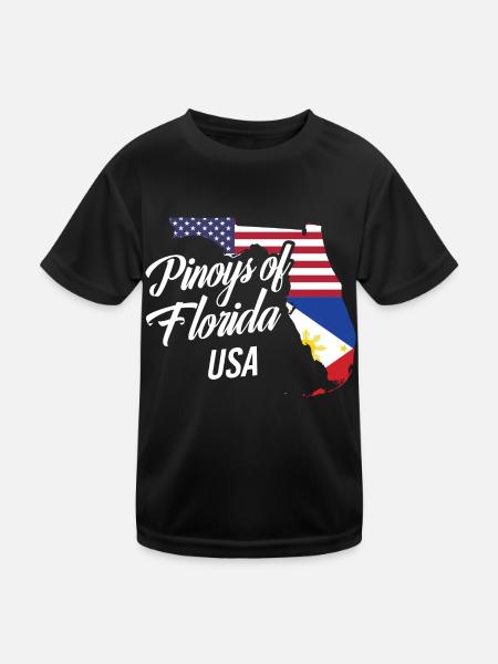 Filipinos of Florida Design for Proud Fil-Ams - Kids Functional T-Shirt - black - Front