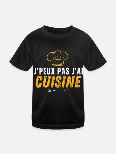 Quotes - I Can't I Have Cooking - Kids Functional T-Shirt - black - Front