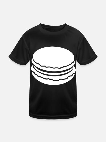 macaron - T-shirt sport Enfant - noir - Devant