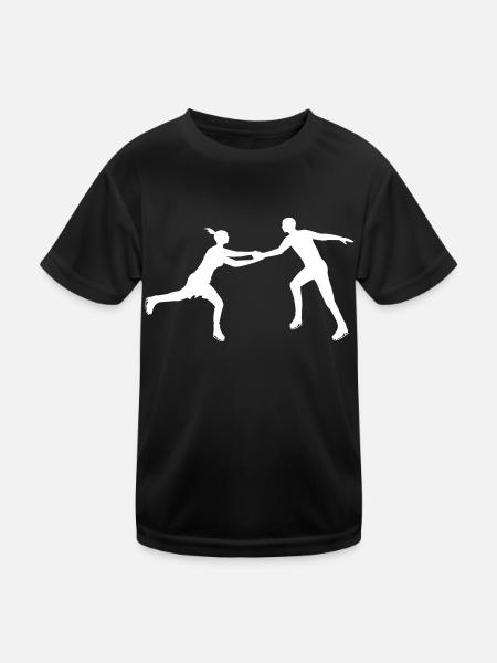 Eiskunstlauf Eleganz zu zweit - Kinder Funktions-T-Shirt - Schwarz - Vorne
