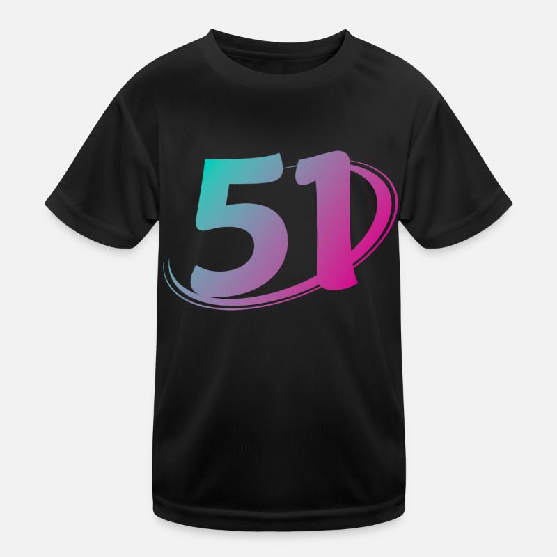 Nummer 51 mehrfarbig Kinder Funktions-T-Shirt